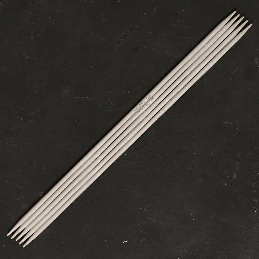 Pony 3 mm 20 cm Aluminium Double Pointed Needles, Set of 5 - 36616 - Image 2