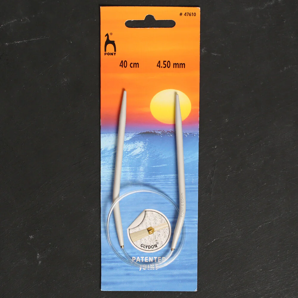 PONY 4.5 MM 40 CM GLYDON JOINT ALUMINIUM CIRCULAR NEEDLE - 47610