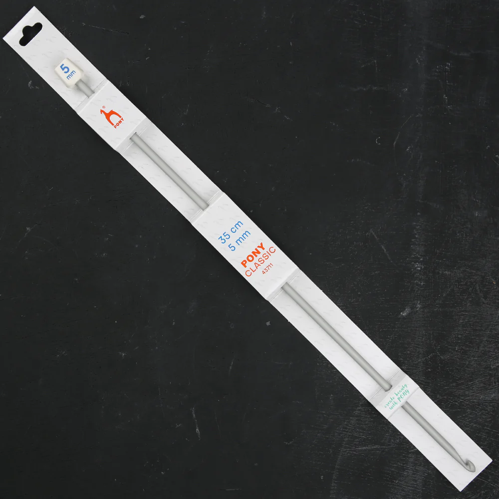 Pony 5 mm 35 cm Aluminum Tunisian Crochet Hook - 43711