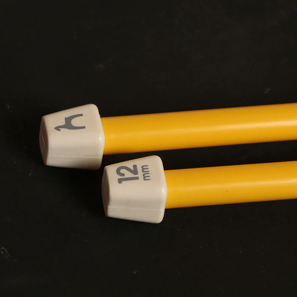 Pony Colour 12 mm 35 cm Plastic Knitting Needle, Yellow - 57670 - Image 3