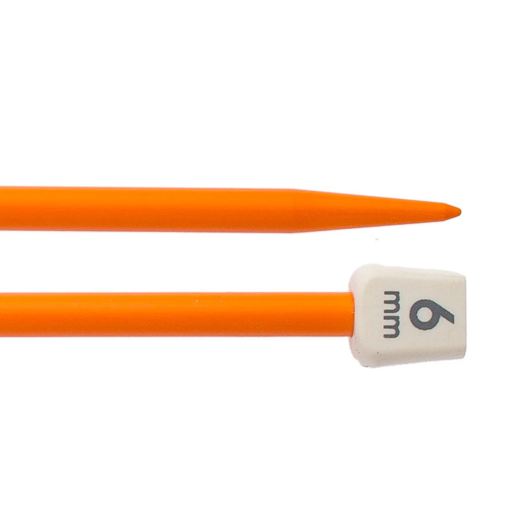 Pony Colour 6 mm 35 cm Plastic Knitting Needle, Orange - 57663 - Image 2