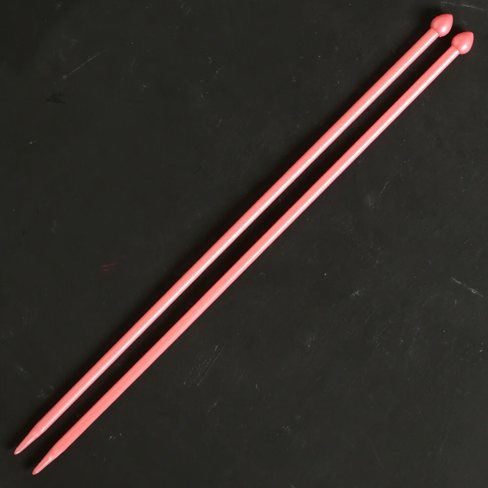 Pony Pearl 6.5 mm 35 cm Plastic Knitting Needle, Pink - 33633 - Image 2
