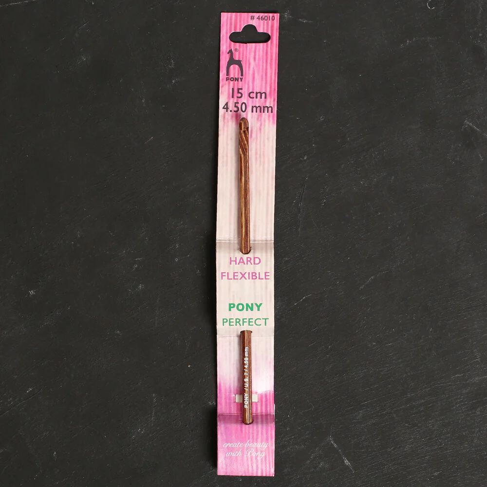 Pony Perfect 4.5 mm 15 cm Wooden Crochet Hook - 46010
