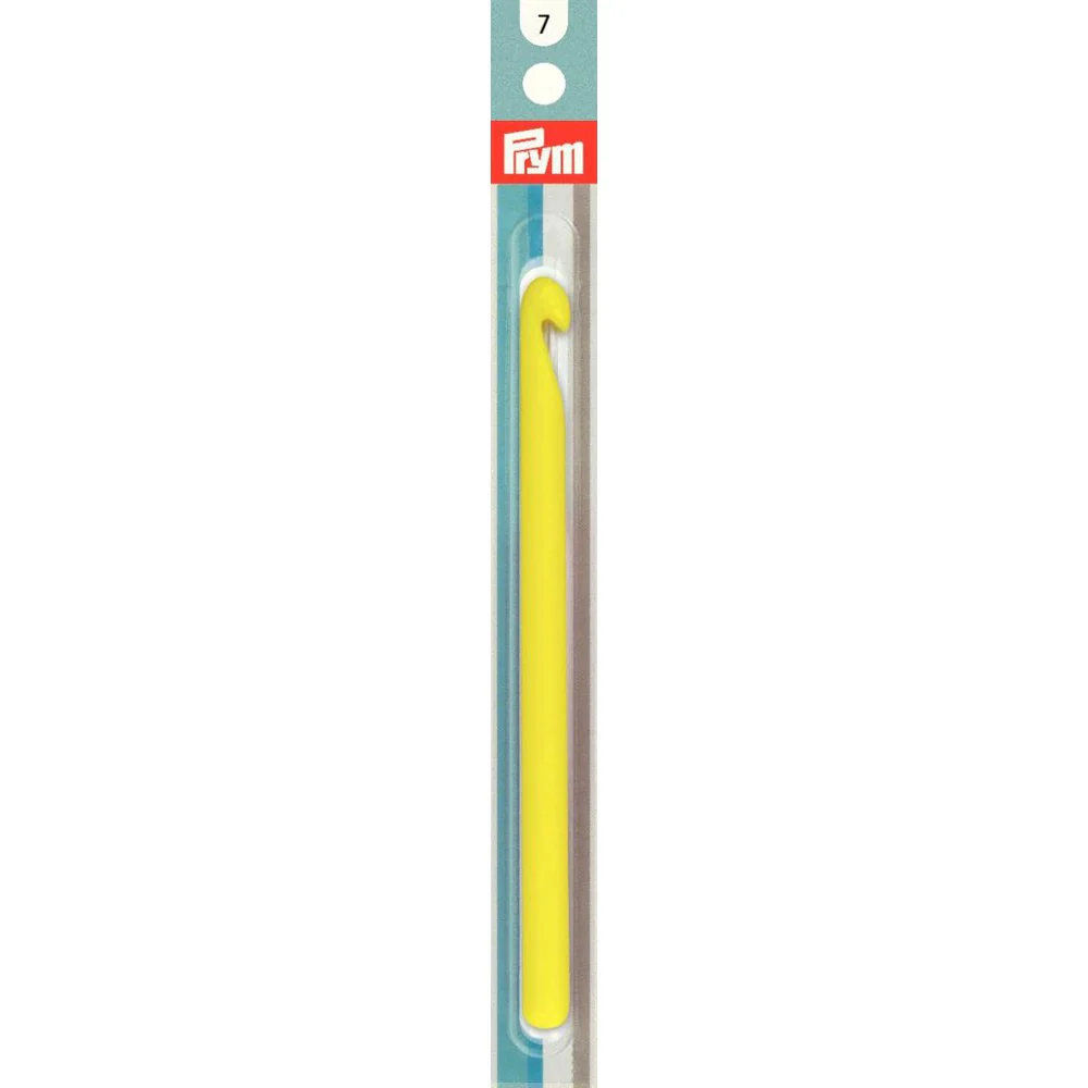 PRYM 7 mm 14 cm Plastic Crochet Hook For Wool, Yellow - 218570
