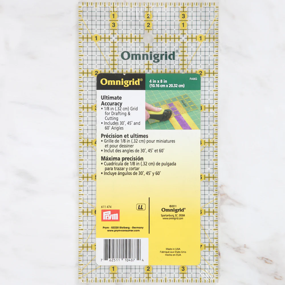Prym Patchwork Ruler 10.16 cm x 20.32 cm - 611474
