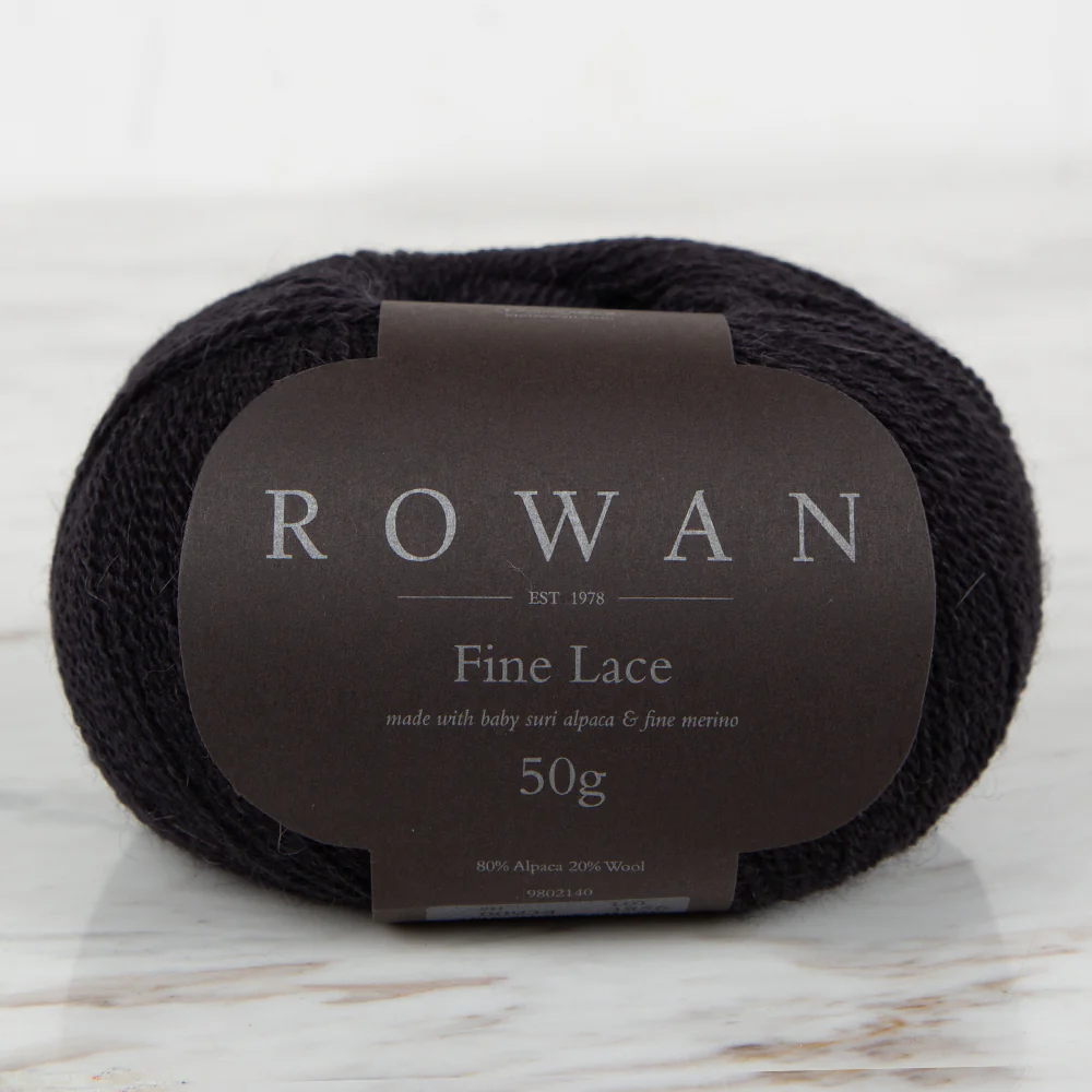 Rowan Fine Lace 50gr Hand Knitting Yarn, Black - 00934