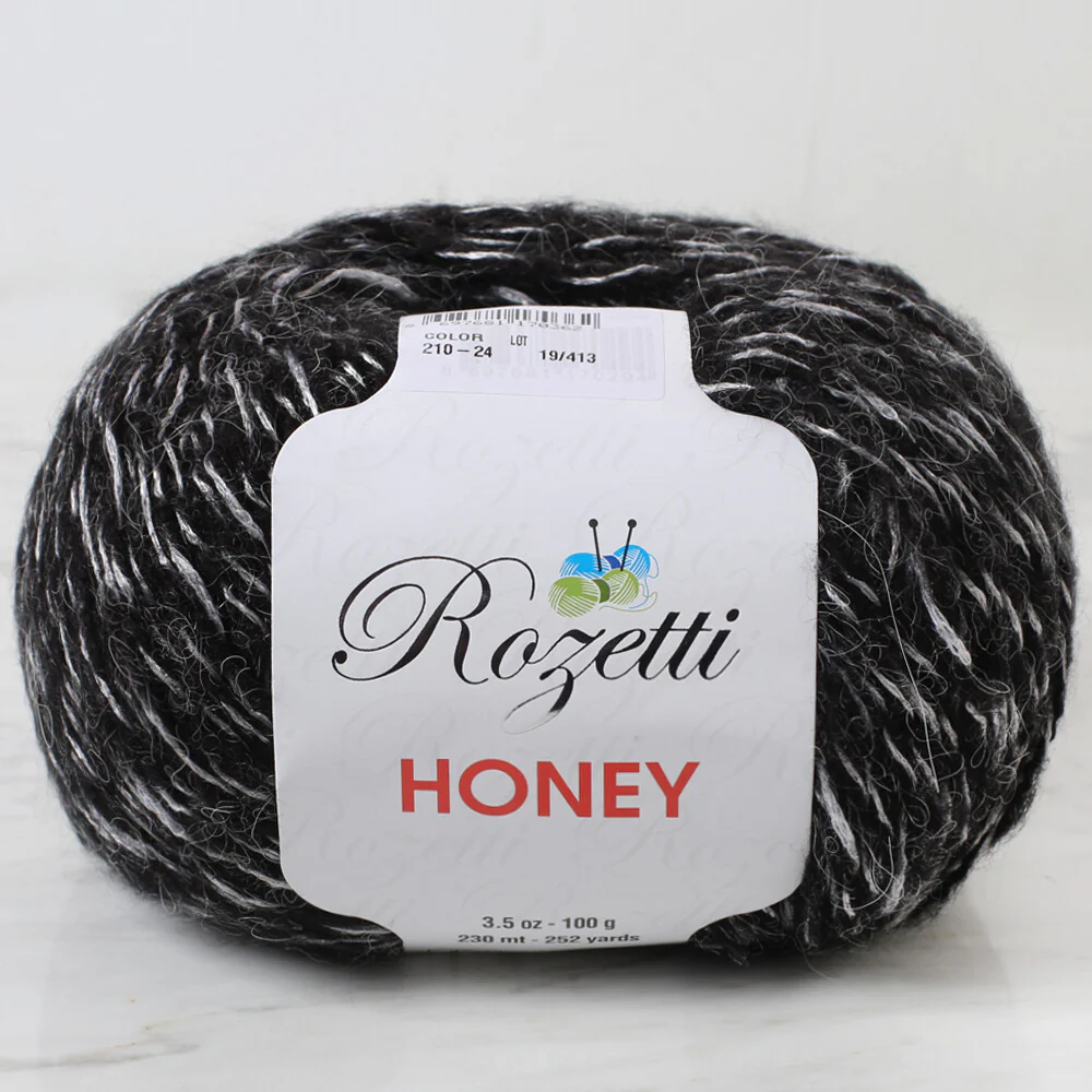 Rozetti Honey Yarn, Sparkly Black - 210-24