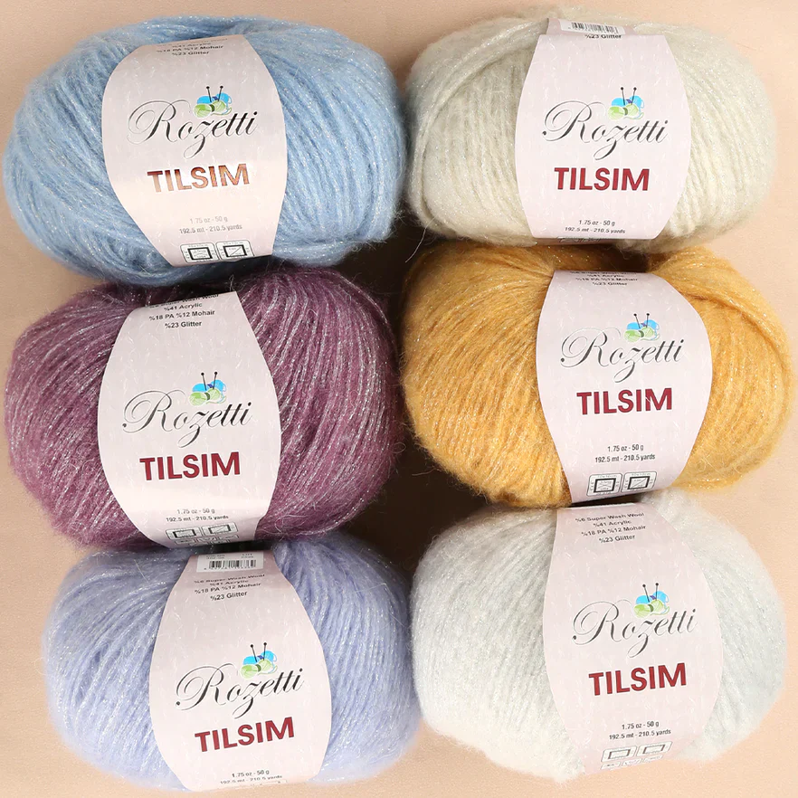 Rozetti Tılsım Glittery Hand Knitting Yarn Beige - 362-11 - Image 3