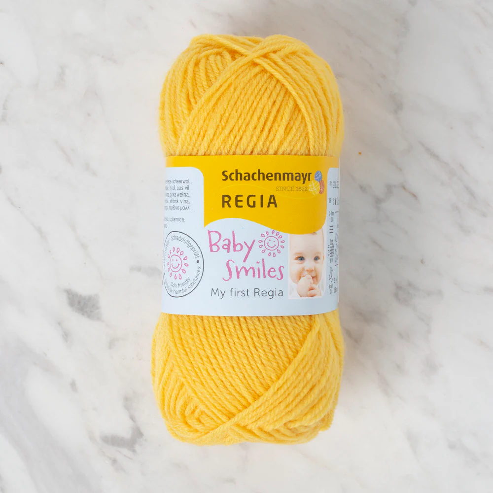 Schachenmayr Baby Smiles My First Regia 25 gr Knitting Yarn, Yellow - 9801296 - 01022