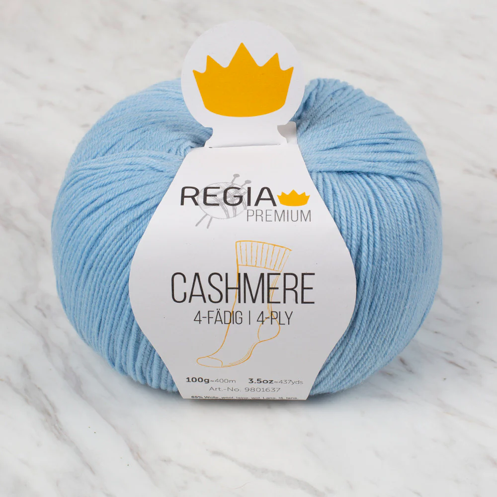 Schachenmayr Regia Premium Cashmere Knitting Yarn, Baby Blue - 9801637 - 00052