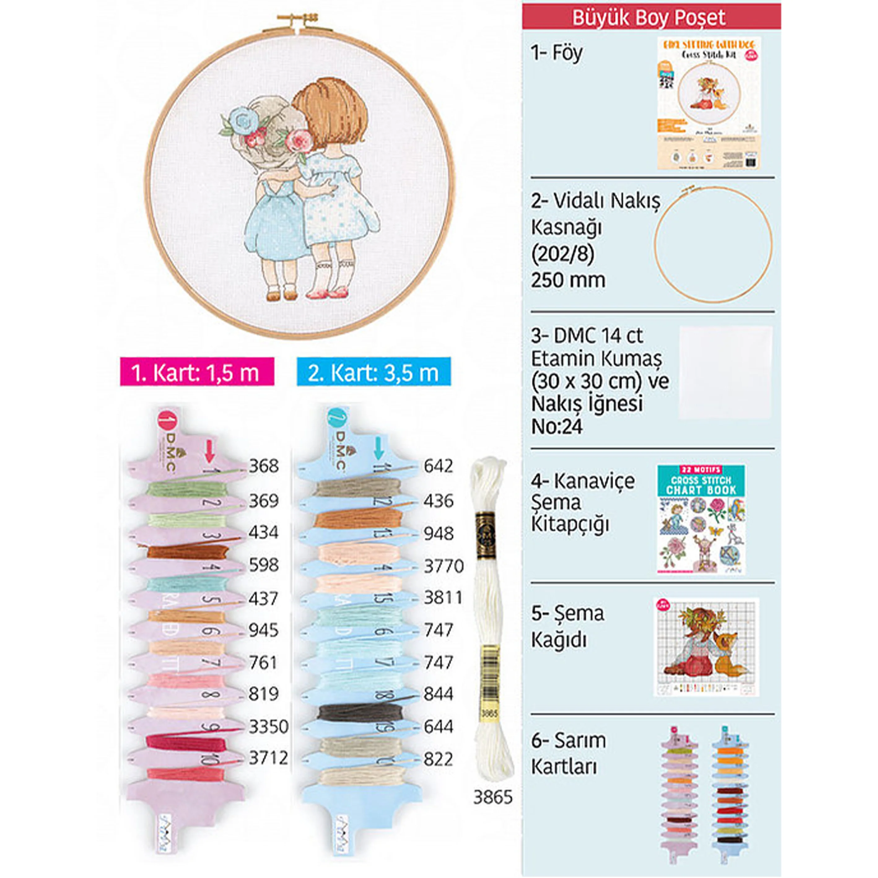 Tuva Cross Stitch Kit, Best Friends - E2605 - Image 4