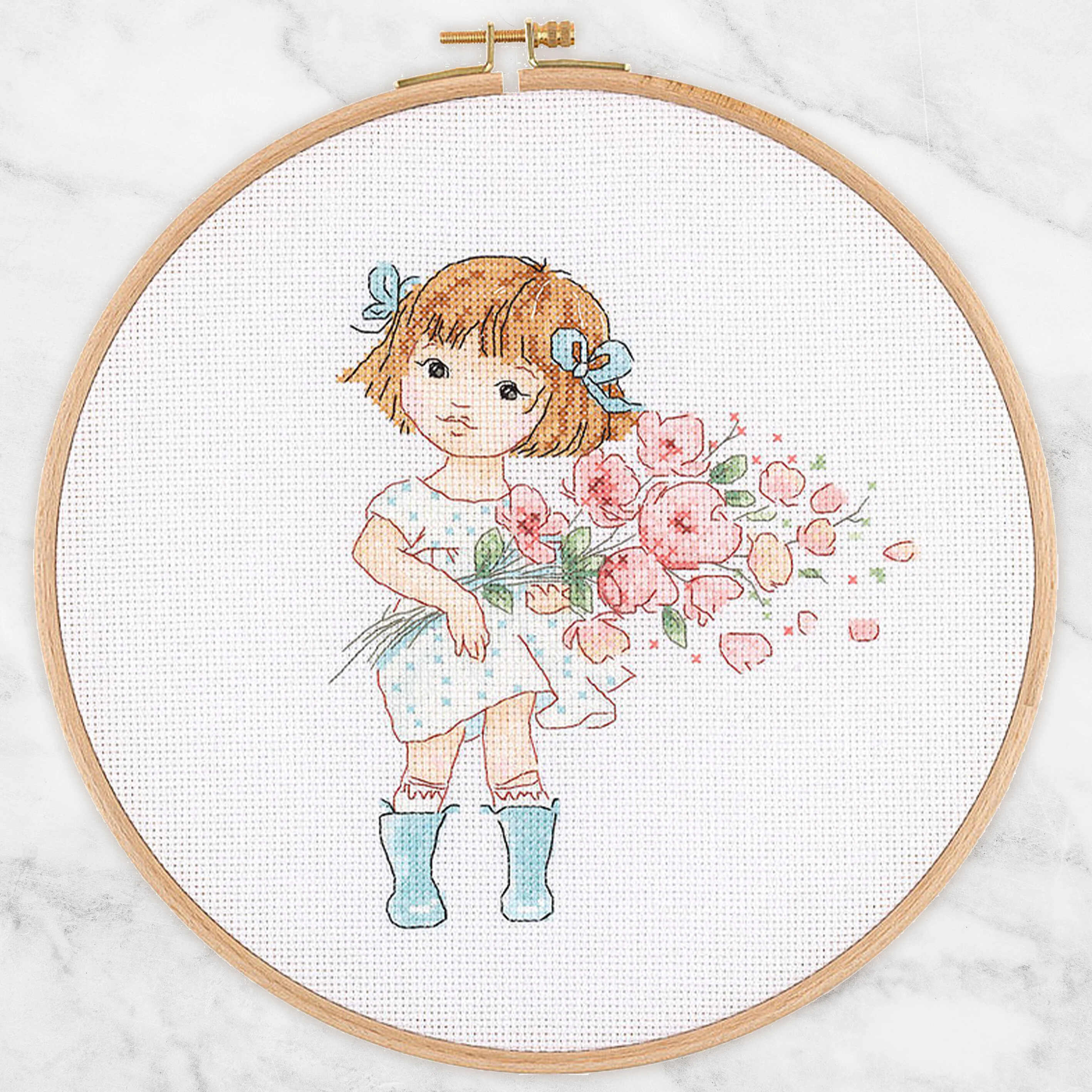Tuva Cross Stitch Kit, Chole & Flowers - E2601 - Image 2