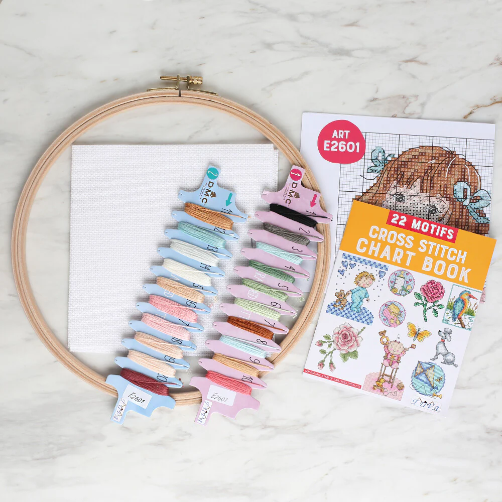 Tuva Cross Stitch Kit, Chole & Flowers - E2601 - Image 3
