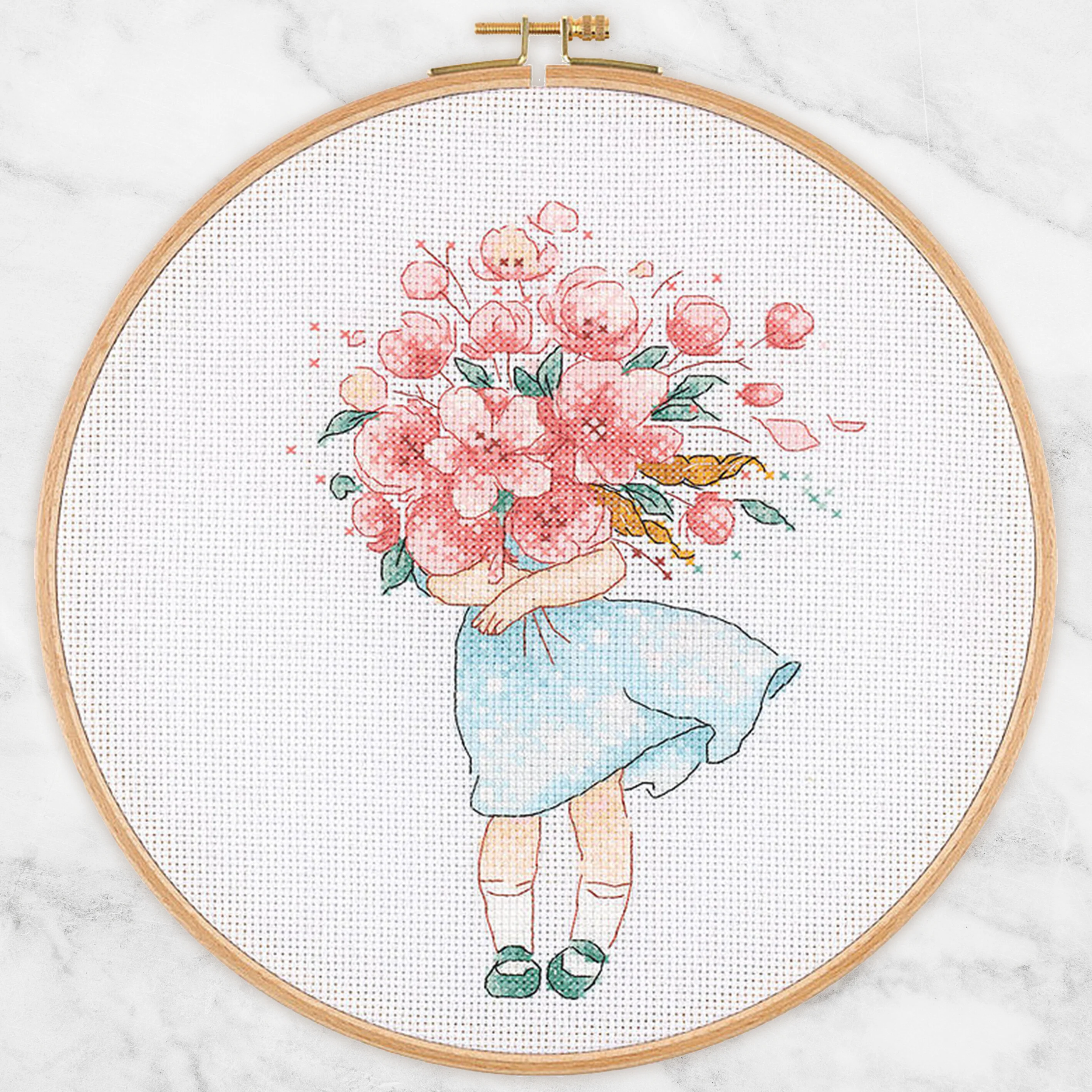 Tuva Cross Stitch Kit, Flower Bouquet - E2609 - Image 2