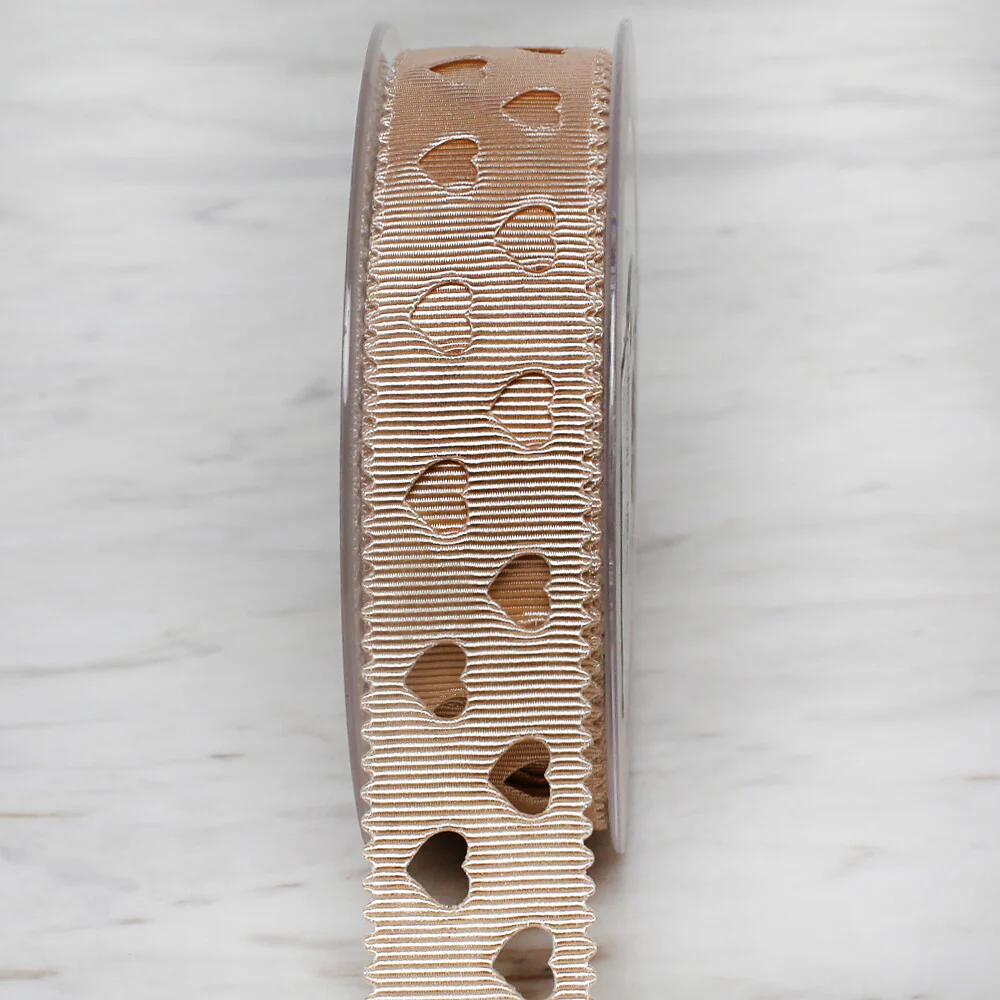 Ulutaş 2.5 cm 20 m Satin Ribbon, Beige - Image 4