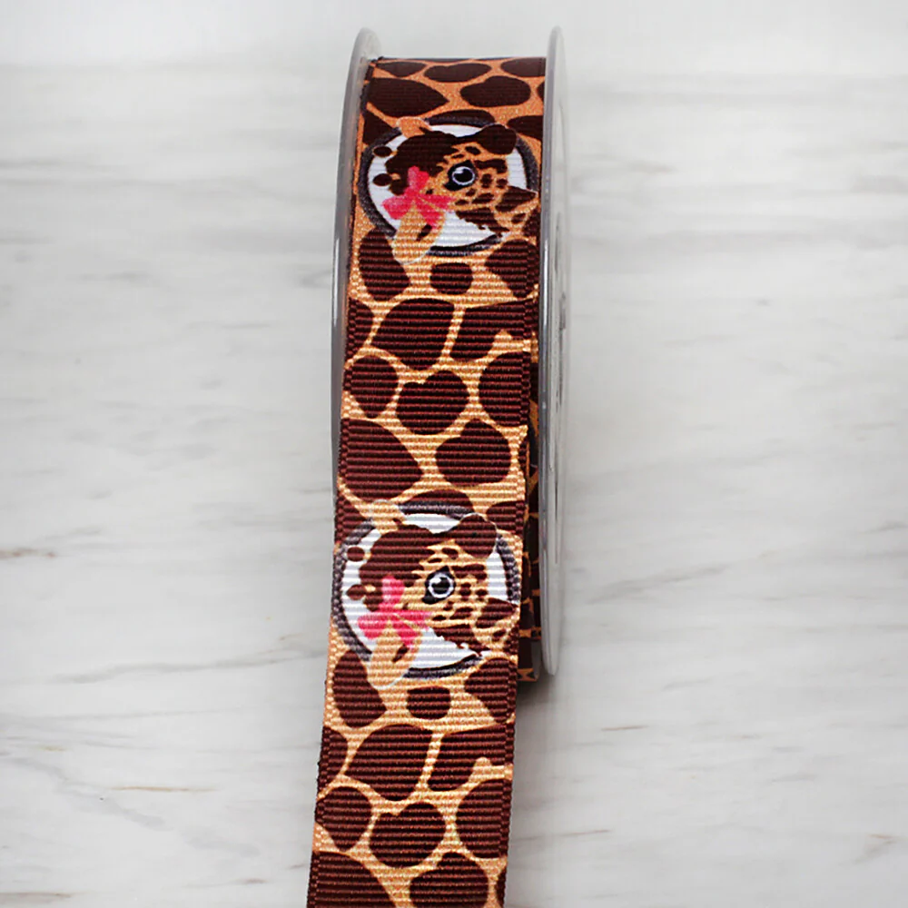 Ulutaş 2.5 cm 20 m Zebra Patterned Grosgrain Ribbon - Image 4