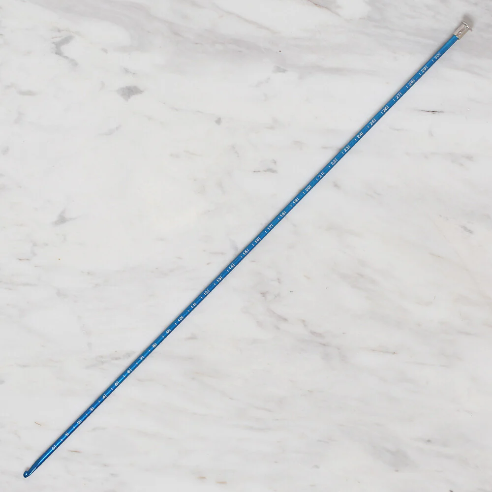 Yabalı 3.5mm 35 cm Crochet Hook with Measure, Blue - YBL-348 - Image 2