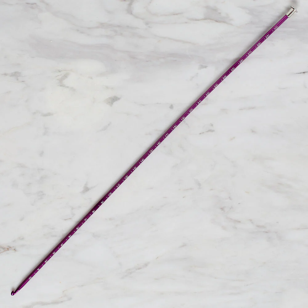 Yabalı 3.5mm 35 cm Crochet Hook with Measure, Purple - YBL-348 - Image 2