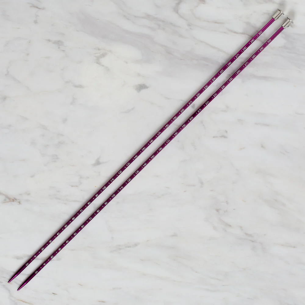 Yabalı 3.5mm 35 cm Knitting Needle with Measure, Purple - YBL-347 - Image 2