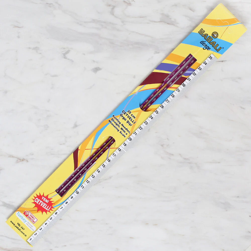 Yabalı 4mm 35 cm Knitting Needle with Measure, Purple - YBL-347