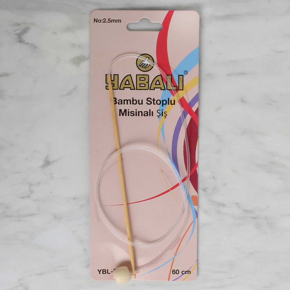 Yabalı Bambu (Bamboo) 2.5 mm 60 cm Flexible Tunisian/Afghan Crochet Hook - YB342