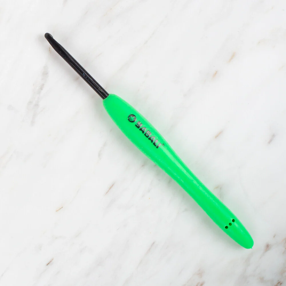 Yabalı Black Tip Soft Handle 4mm Crochet Hook, Green - YBL - 041 - Image 2