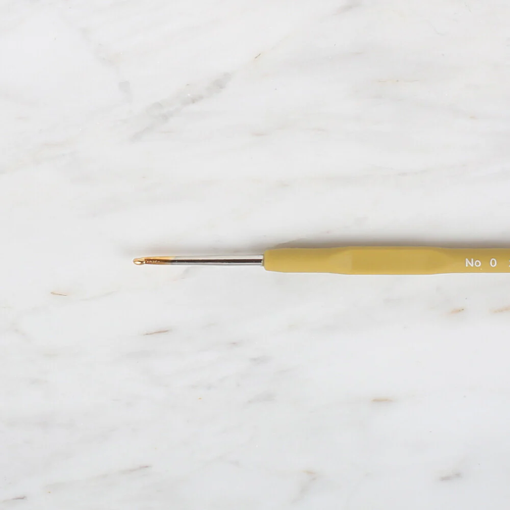 Yabalı Golden Tip Elastic Handle No. 0 2.10mm Crochet Hook, Yellow - Image 2