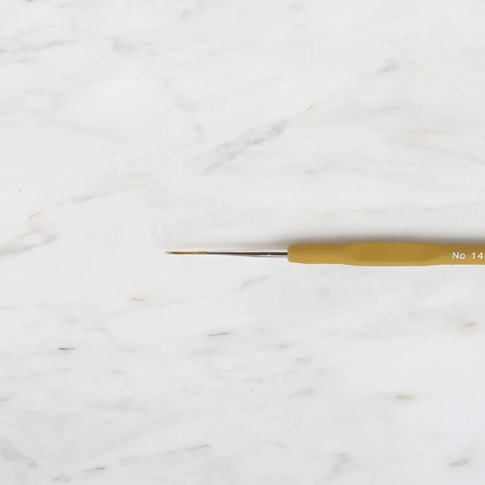 Yabalı Golden Tip Elastic Handle No. 14 0.90mm Crochet Hook, Yellow - Image 2