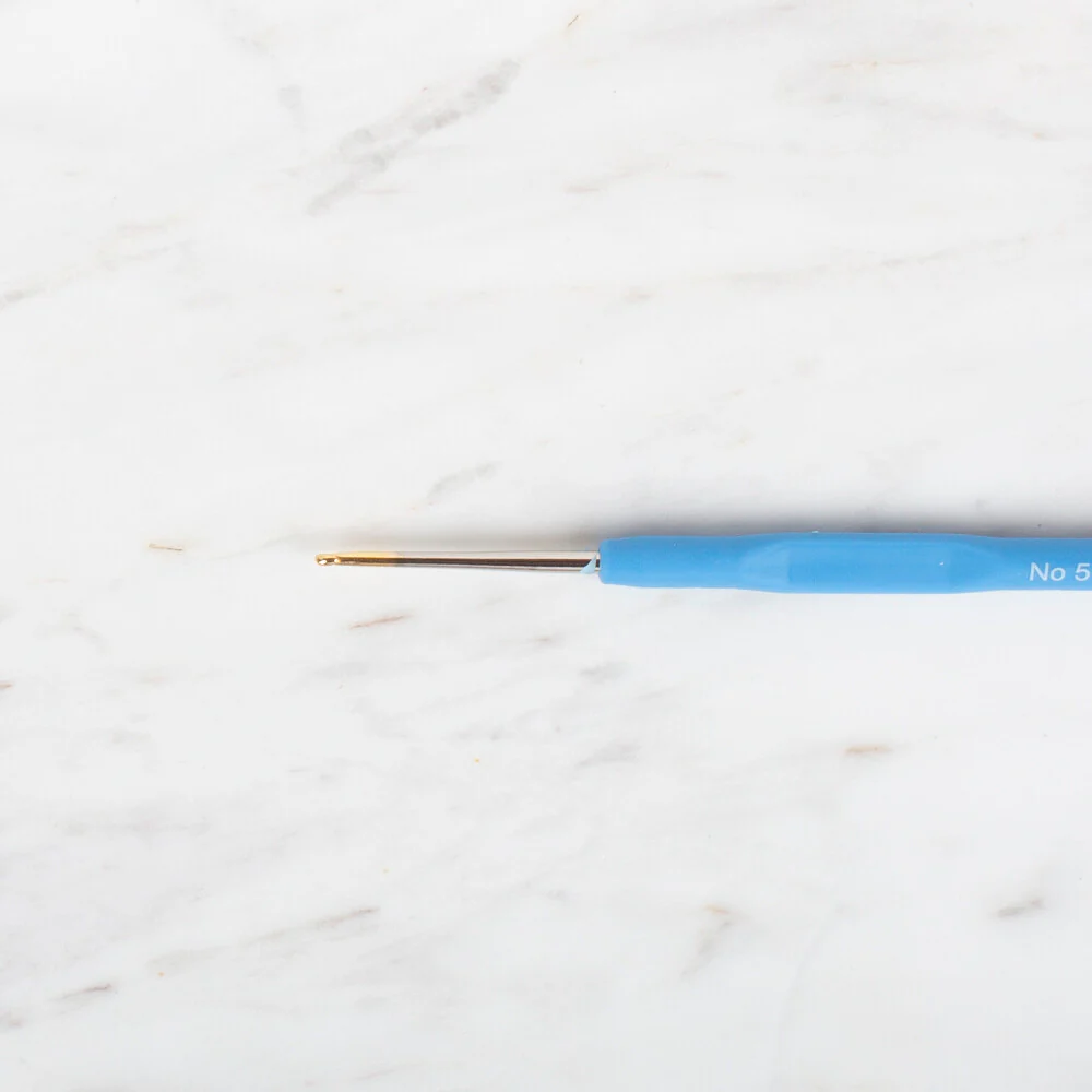 Yabalı Golden Tip Elastic Handle No. 5 1.50mm Crochet Hook, Blue - Image 2