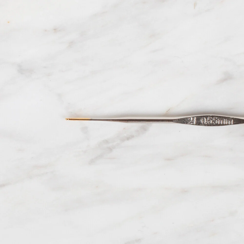 Yabalı Golden Tip Metal Handle No. 21 0.55mm Crochet Hook - Image 2