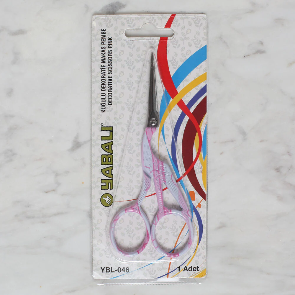 Yabalı Swan Shaped Decorative Embroidery Scissors, Pink -YBL-046