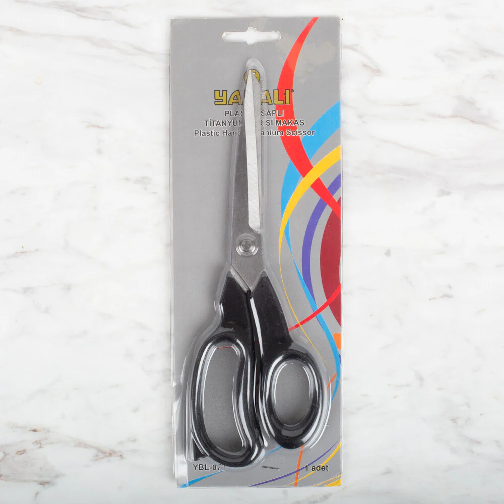 Yabalı Plastic Handle Titanium Scissors, Black YBL - 071 / no. 5