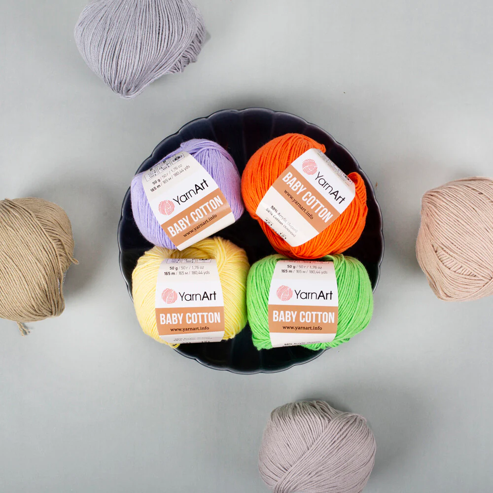 YarnArt Baby Cotton Knitting Yarn, Purple - 455 - Image 3