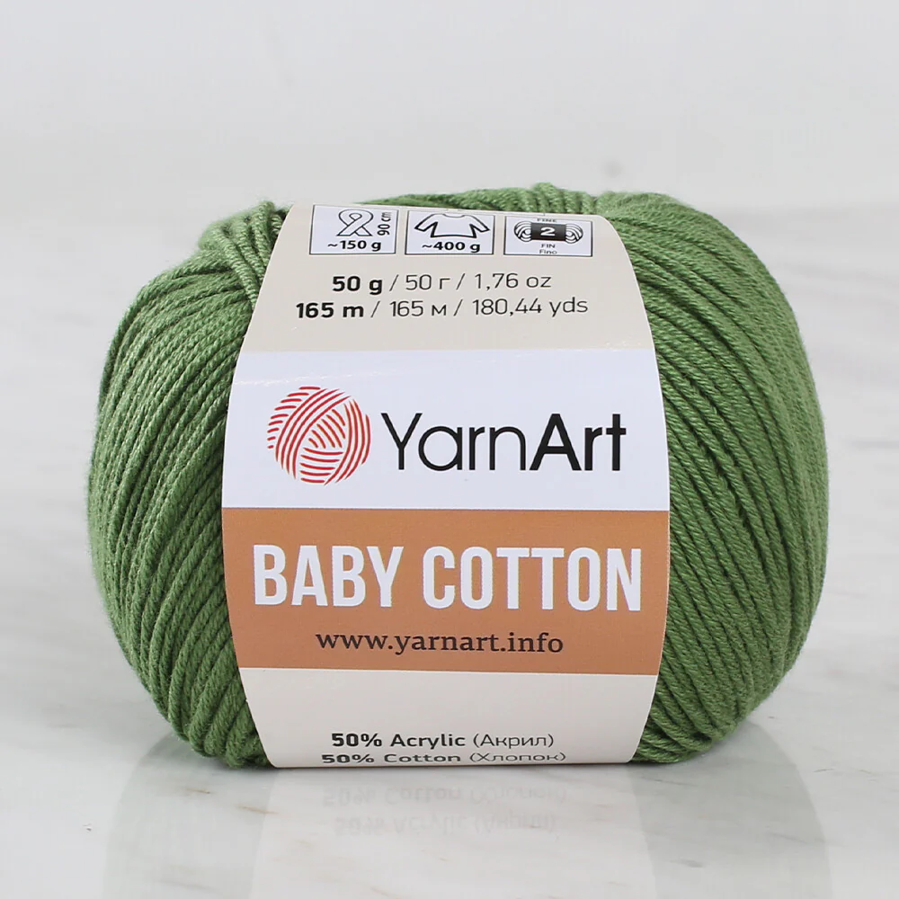 YarnArt Baby Cotton Yarn, Green - 441
