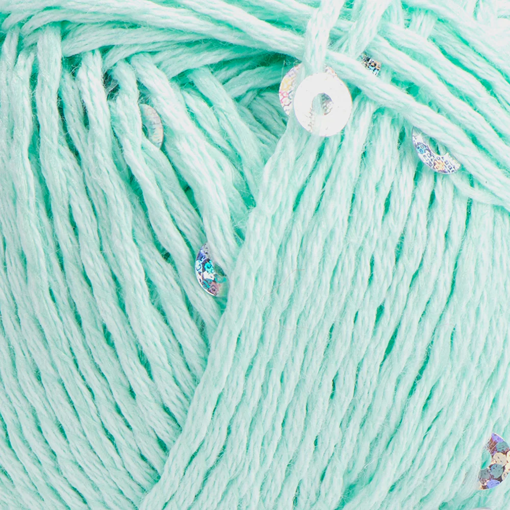 Yarnart Cotton Gold Paillettes Hand Knitting Yarn , Green - 7112 - Image 2