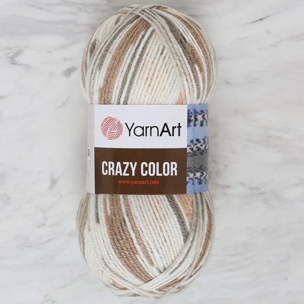 YarnArt Crazy Color Knitting Yarn, Variegated - 145