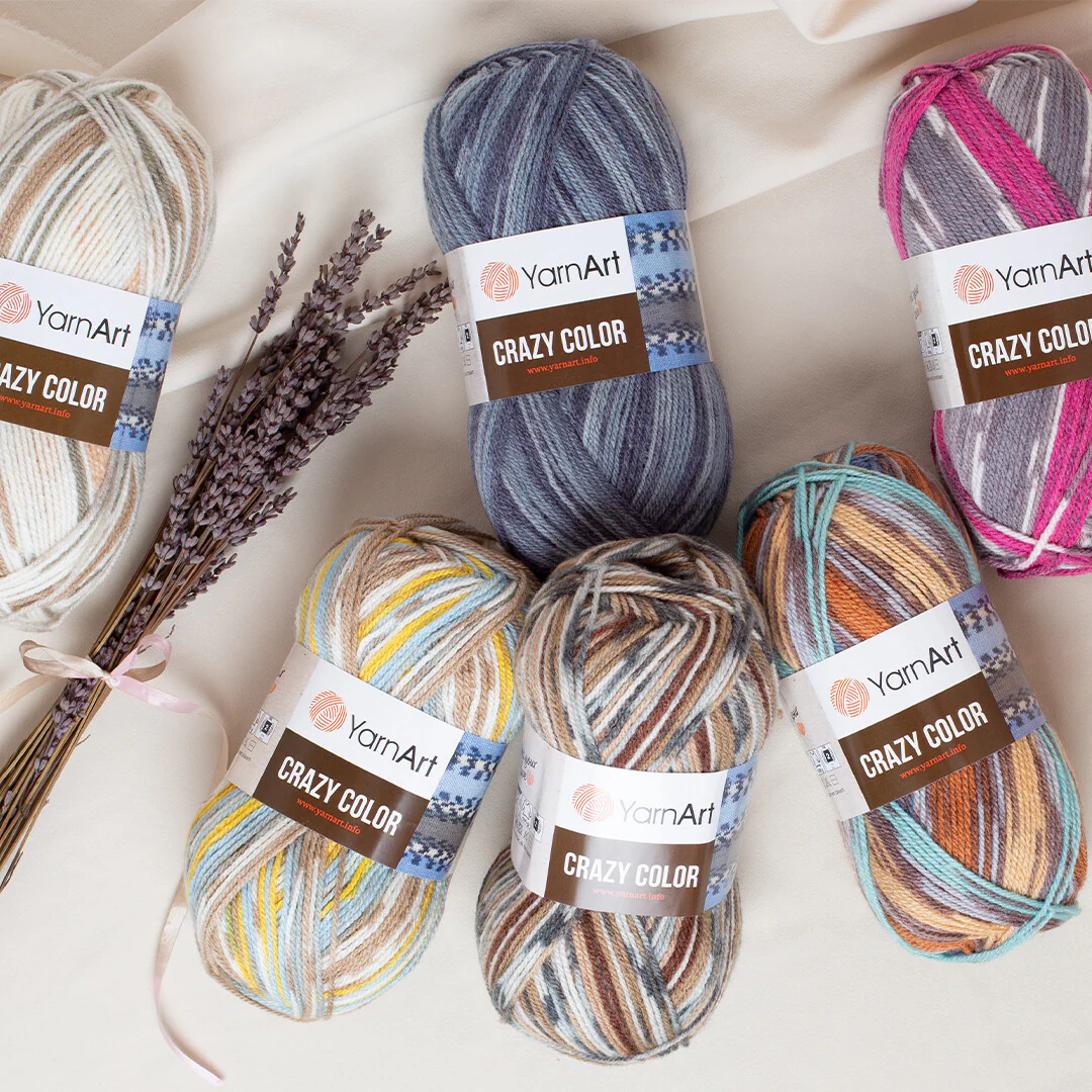 YarnArt Crazy Color Knitting Yarn, Variegated - 180 - Image 4
