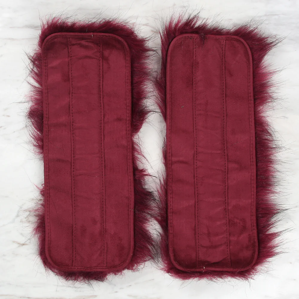 Yarnart Cuffs - Faux Fur Cuffs Burgundy - F505 - Image 4