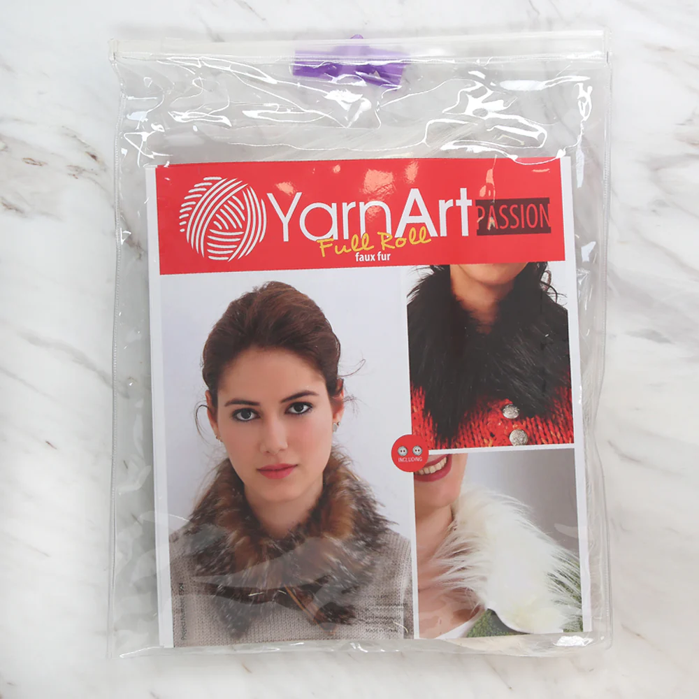 Yarnart Full Roll - Faux Fur Collar Cream - F504 - Image 3