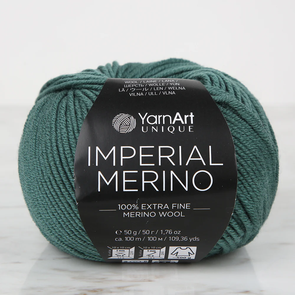 YarnArt IMPERIAL MERINO Knitting Yarn, Green - 3333
