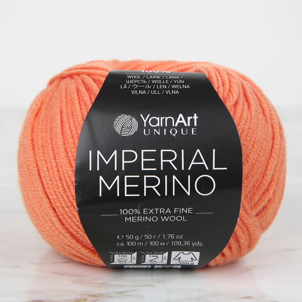 YarnArt IMPERIAL MERINO Knitting Yarn, Orange - 3316