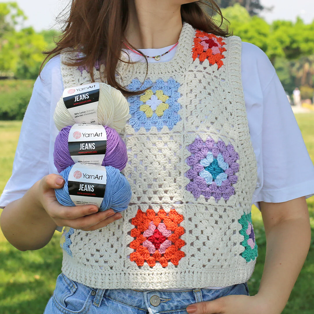 YarnArt Jeans Knitting Yarn, Claret Red - 66 - Image 3