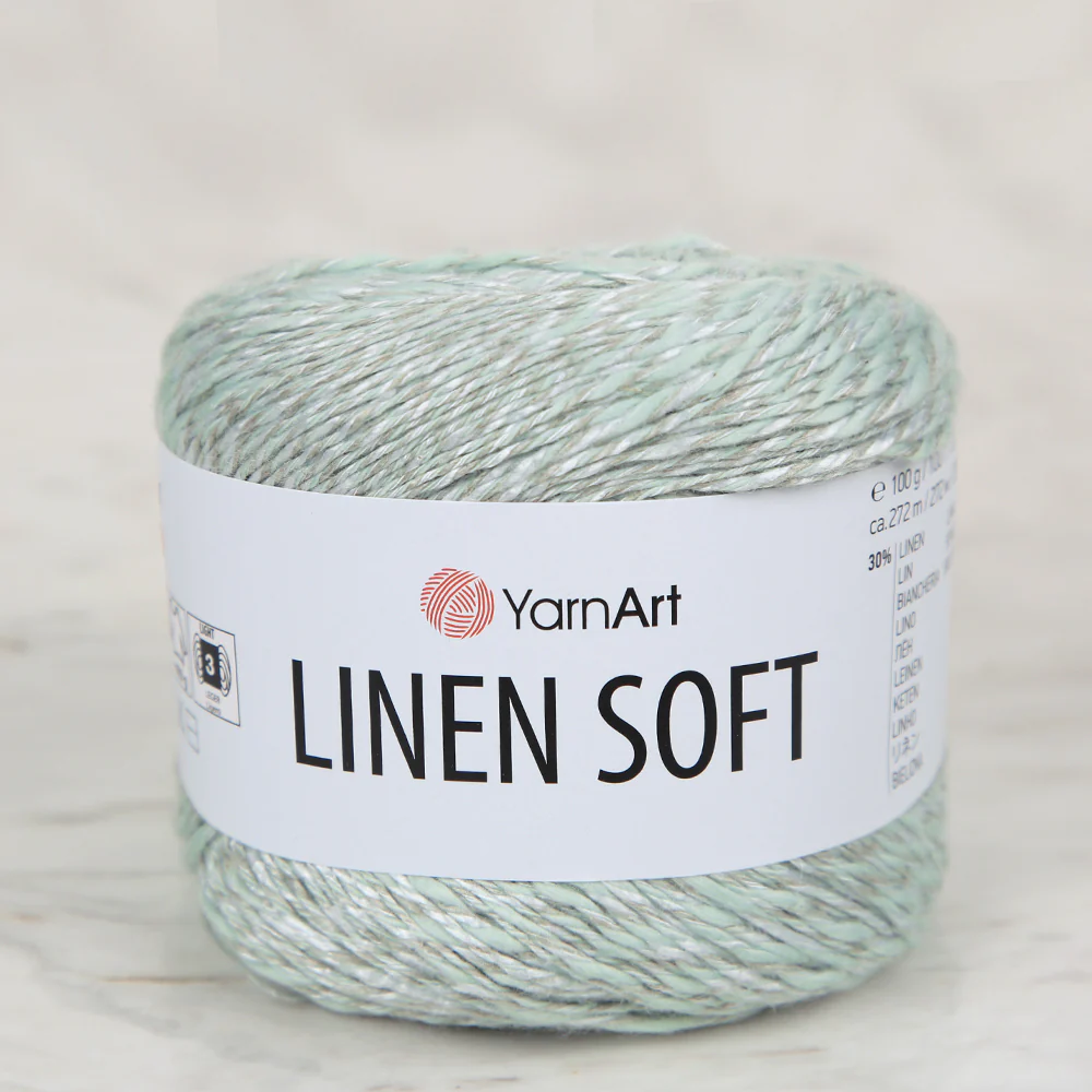 YarnArt Linen Soft Hand Knitting Yarn ,Green 7312