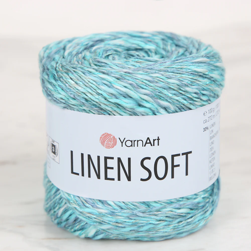 YarnArt Linen Soft Hand Knitting Yarn ,Variegated 7408