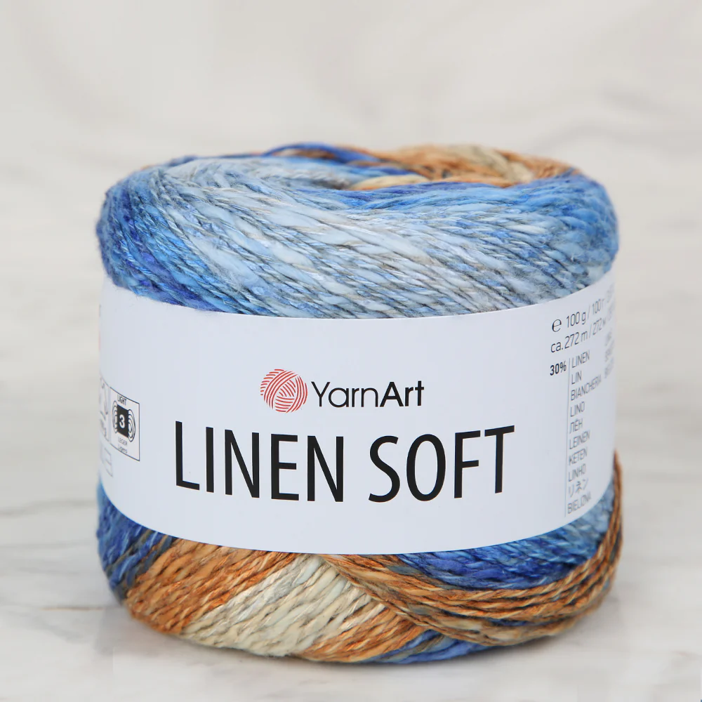 YarnArt Linen Soft Hand Knitting Yarn ,Variegated  7411