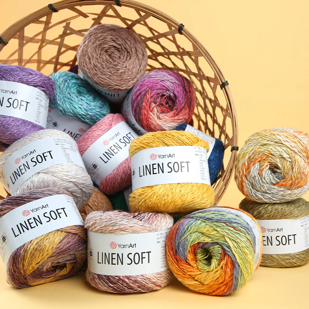 YarnArt Linen Soft Hand Knitting Yarn ,Variegated  7411 - Image 4