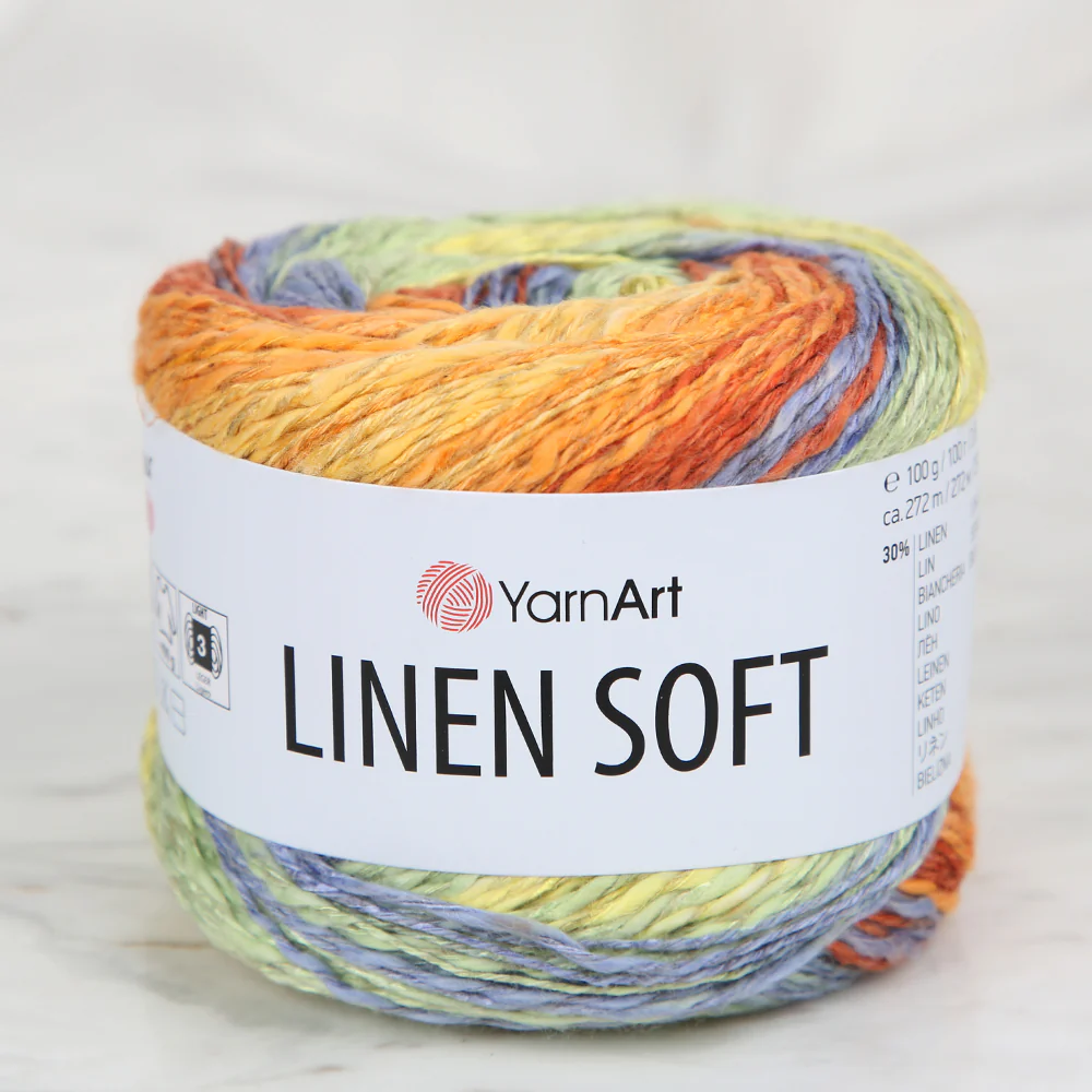YarnArt Linen Soft Hand Knitting Yarn ,Variegated  7412