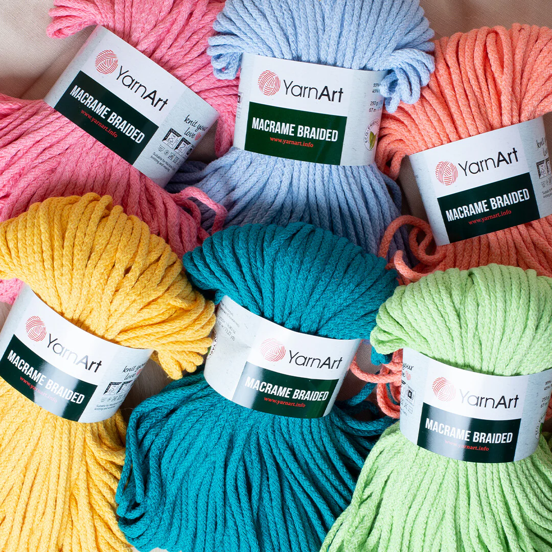 YarnArt Macrame Braided Knitting Yarn, Yellow -754 - Image 3