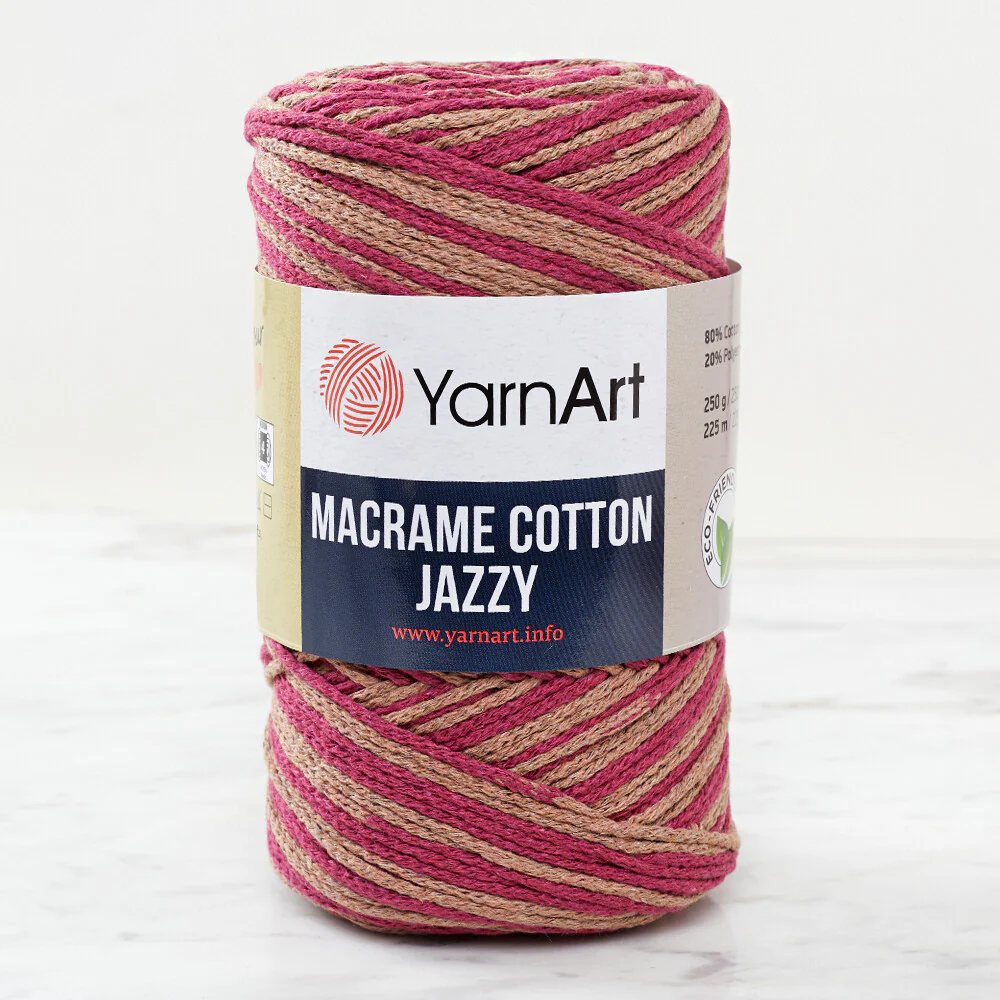 YarnArt Macrame Cotton Jazz Yarn, Variegated - 1206