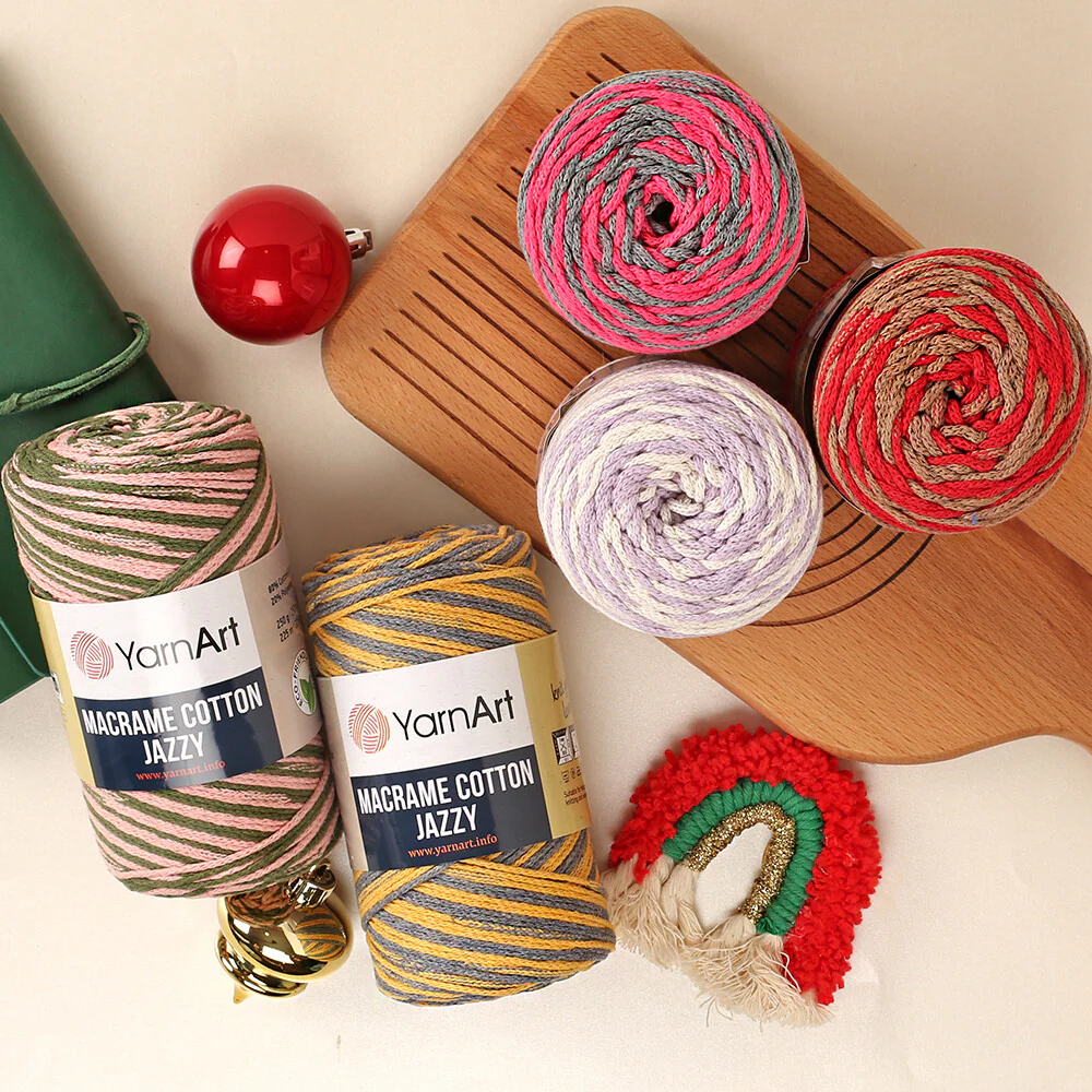 YarnArt Macrame Cotton Jazz Yarn, Variegated - 1214 - Image 3